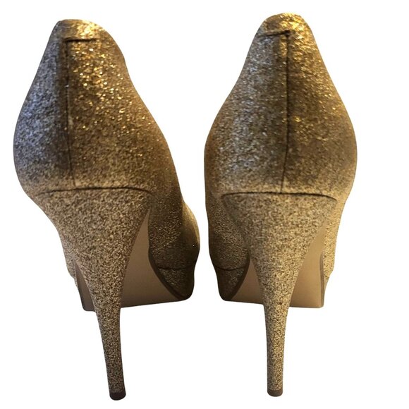 GUESS | Glitter Gold Platform High Heels - Picture 5 of 9